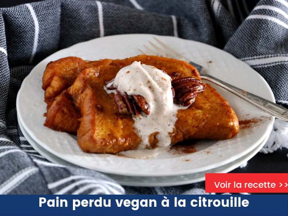 Pain perdu vegan à la citrouille et chantilly aux épices chai
